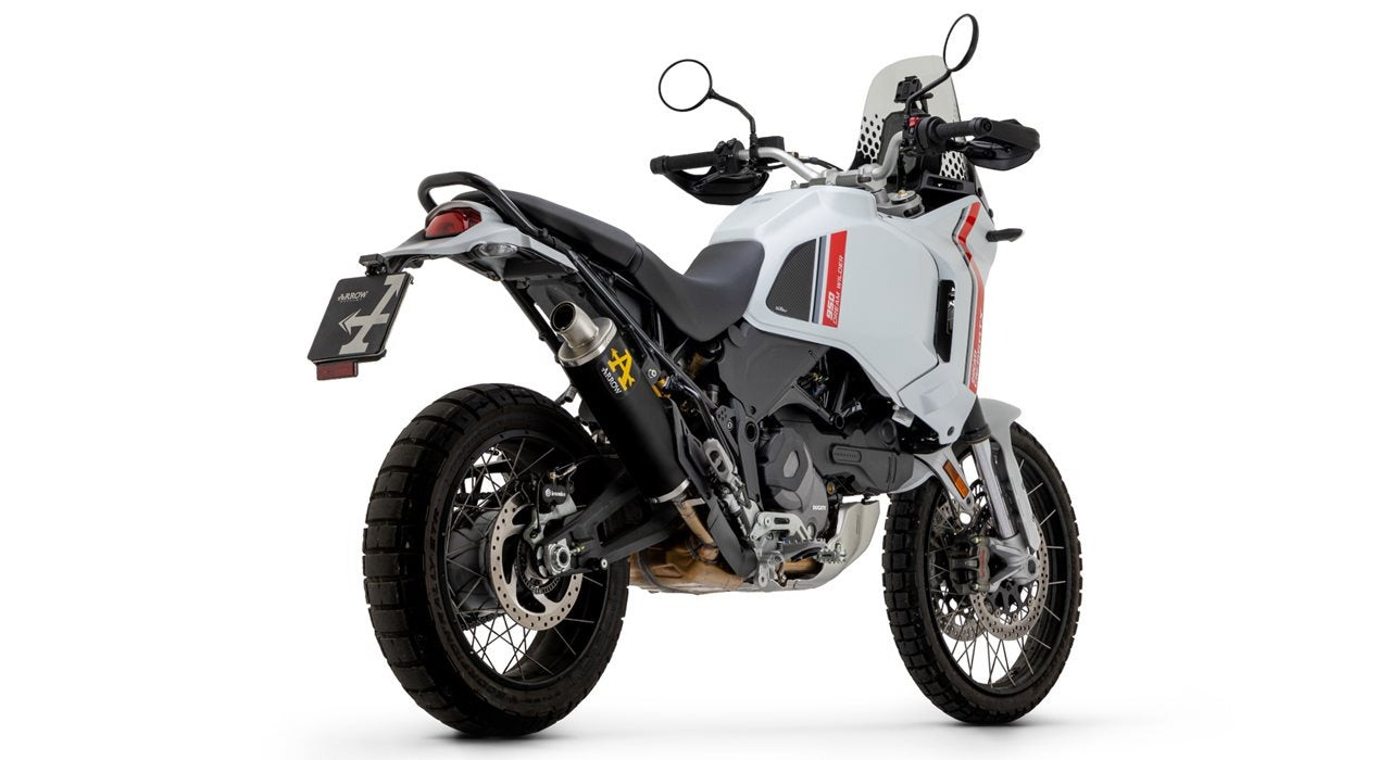Arrow 72638AON Indy Race Aluminium Dark Slip-On Muffler w/Steel End Cap for Ducati Desert X 950 22-25