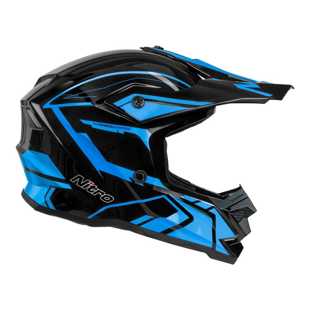Nitro MX710 Shard II Gloss Blue/Black Youth Helmet