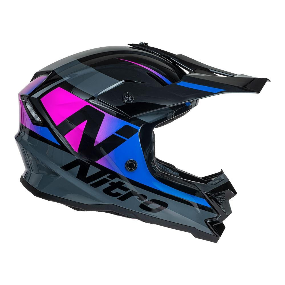 Nitro MX710 Onyx Gloss Purple/Pink Youth Helmet