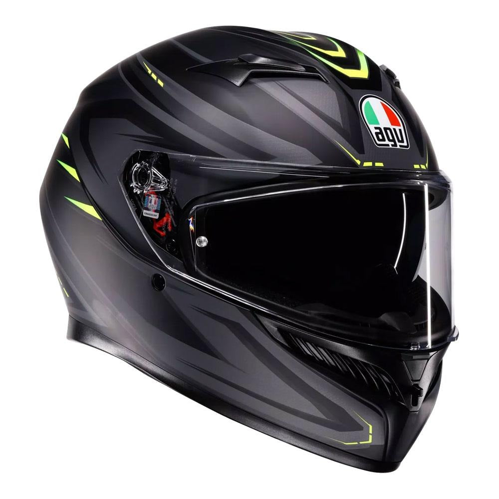 AGV K3 Syth Matte Black/Fluro Yellow Helmet