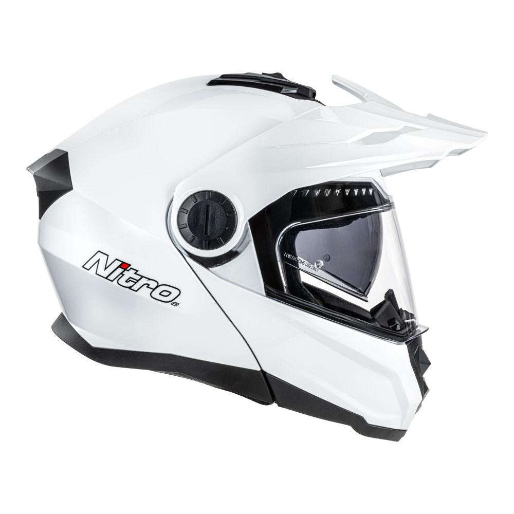 Nitro FA1650 DVS Gloss White Adventure Modular Helmet