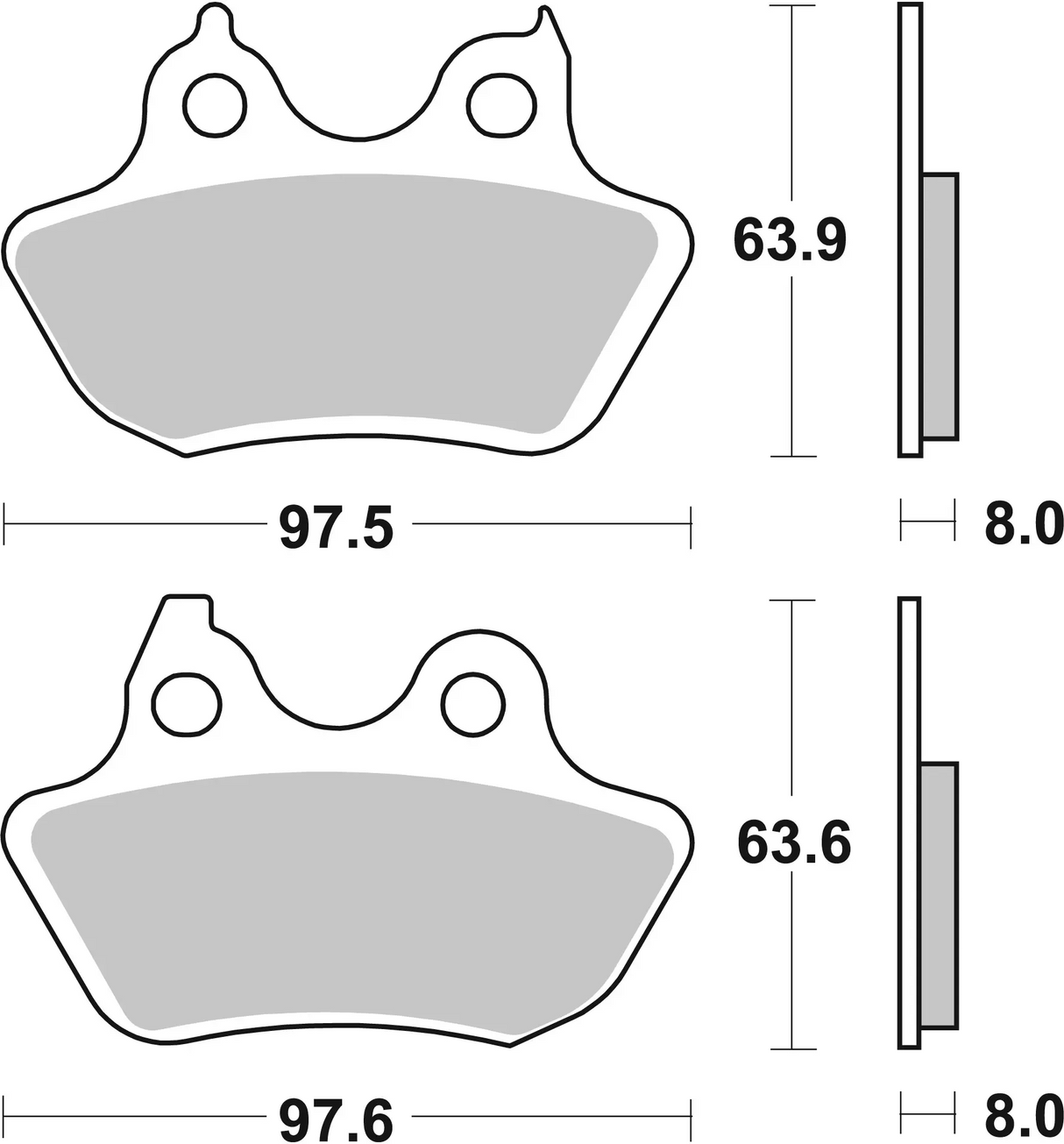 Brembo B-07HD18SP Road (SP) Sintered Rear Brake Pad (07HD18.SP)