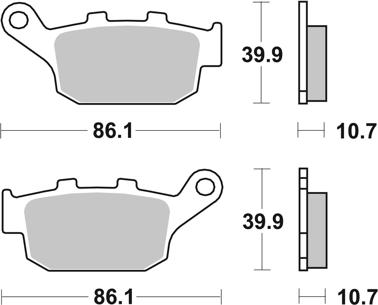 Brembo B-07HO27SP Road (SP) Sintered Rear Brake Pad (07HO27.SP)