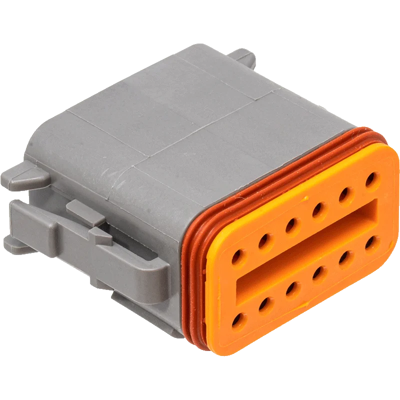 NAMZ Custom Cycle Products NMZ-DP-12G 12-Wire Deutsch Plug w/Wedgelock Grey