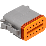 NAMZ Custom Cycle Products NMZ-DP-12G 12-Wire Deutsch Plug w/Wedgelock Grey
