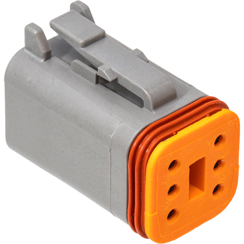 NAMZ Custom Cycle Products NMZ-DP-6G 6-Wire Deutsch Plug w/Wedgelock Grey