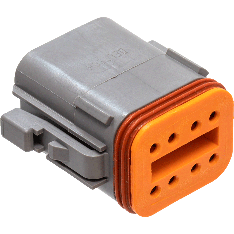 NAMZ Custom Cycle Products NMZ-DP-8G 8-Wire Deutsch Plug w/Wedgelock Grey