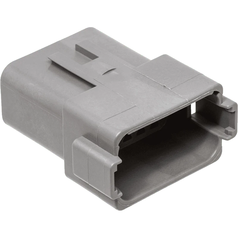 NAMZ Custom Cycle Products NMZ-DR-12G 12-Wire Deutsch Receptacle w/Wedgelock Grey