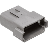 NAMZ Custom Cycle Products NMZ-DR-12G 12-Wire Deutsch Receptacle w/Wedgelock Grey
