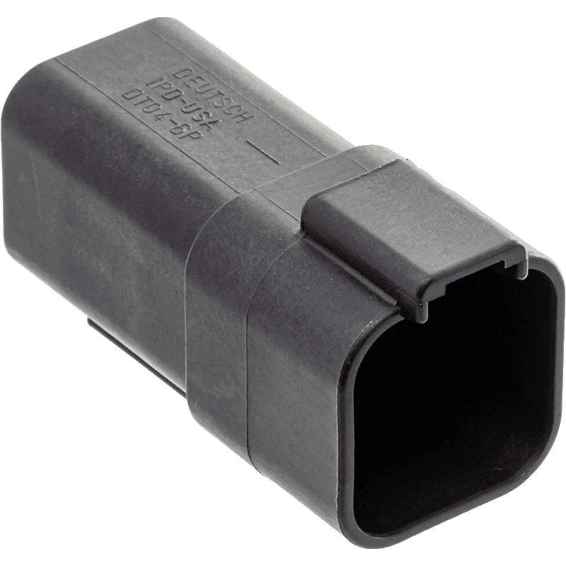 NAMZ Custom Cycle Products NMZ-DR-6B 6-Wire Deutsch Receptacle w/Wedgelock Black