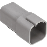 NAMZ Custom Cycle Products NMZ-DR-6G 6-Wire Deutsch Receptacle w/Wedgelock Grey