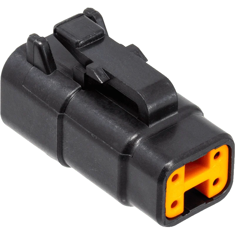 NAMZ Custom Cycle Products NMZ-MDP-4B DTM 4-Position Deutsch Plug w/(4) Stamped Terminals & Wedgelock Black