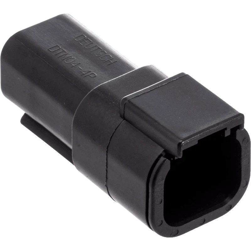 NAMZ Custom Cycle Products NMZ-MDR-4B DTM 4-Position Deutsch Recepticle w/(4) Stamped Terminals & Wedgelock Black
