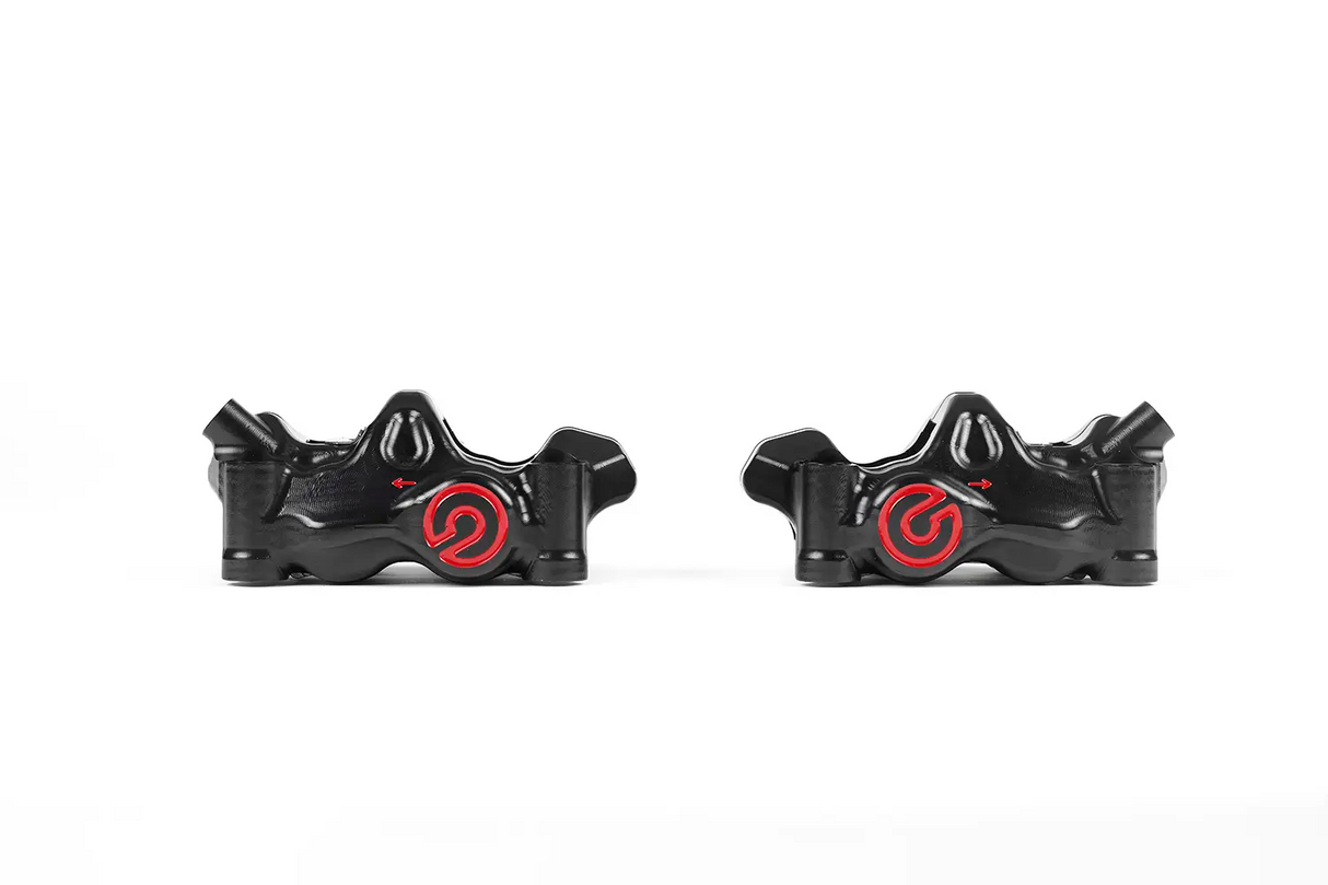Brembo P4 .484 Radial Calipers Set Left + Right w/Pads (Not Recommended for ABS) Black for most Kawasaki Models