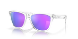 Oakley Frogskins Sunglasses w/Polished Clear Frame & Prizm Violet Lenses