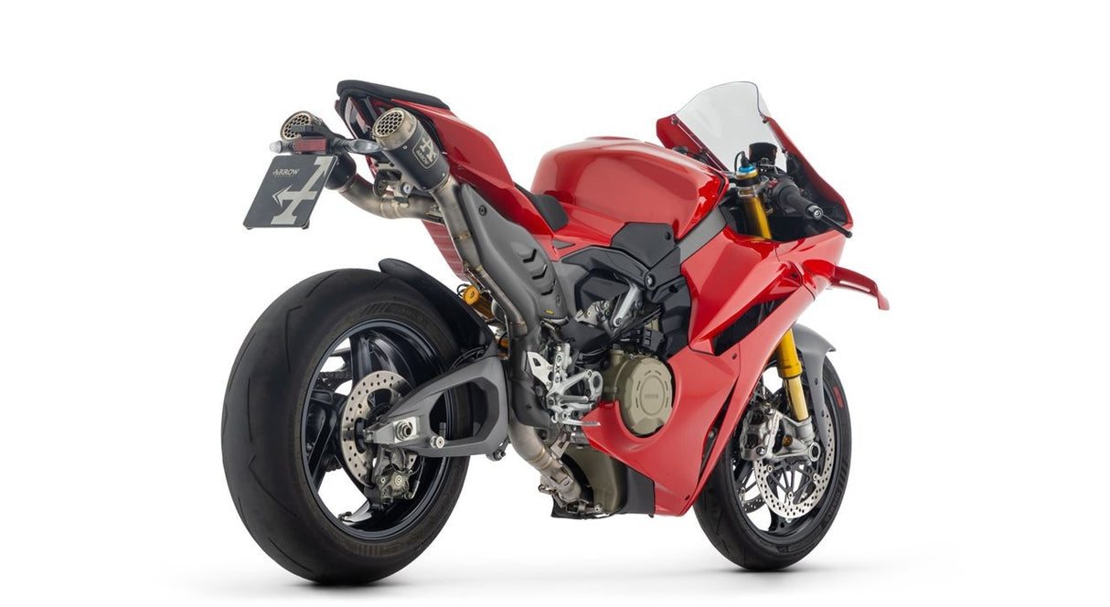 Arrow 71253CPRN Competition EVO Titanium Full Exhaust System w/Pro-Race Dark Titanium Muffler & Titanium End Cap for Ducati Panigale V4 25-Up