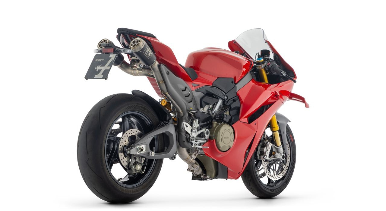 Arrow 71253CPRN Competition EVO Titanium Full Exhaust System w/Pro-Race Dark Titanium Muffler & Titanium End Cap for Ducati Panigale V4 25-Up