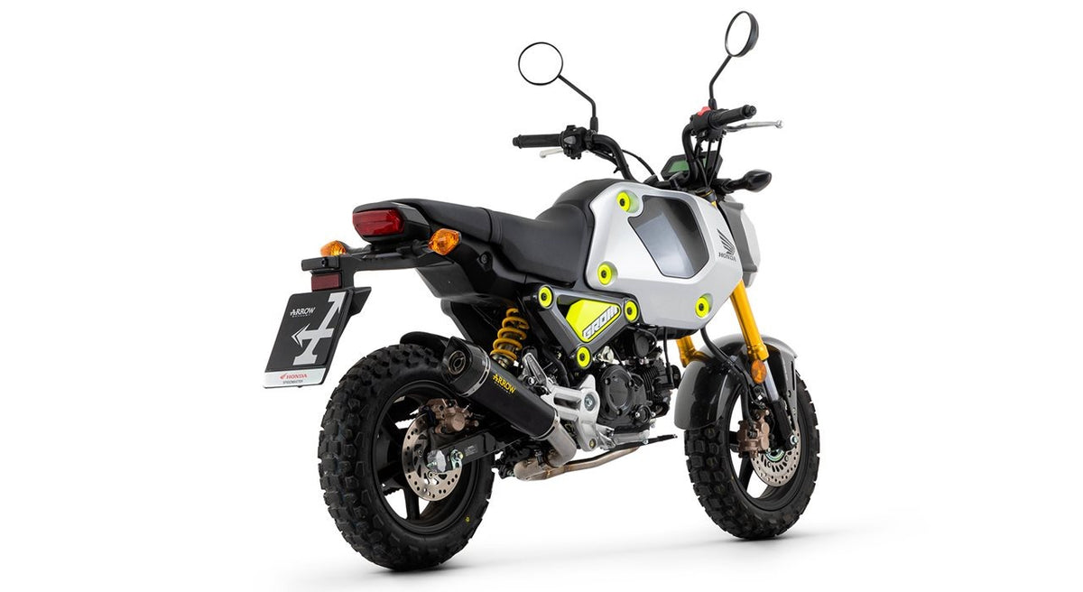 Arrow 52511XKN X-Kone Nichrom Dark Slip-On Muffler w/Carbon End Cap for Honda MSX 125 Grom 21-24