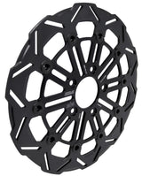 Kodlin KM-K7143E-B 11.8" Front 10-Spoke Disc Rotor Black Band & Black Carrier for Harley-Davidson Dyna 06-17/Softail 15-Up/Sportster 14-21 & some Touring 08-Up