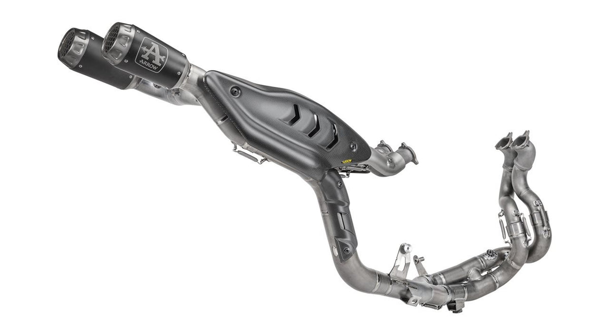 Arrow 71253CPRN Competition EVO Titanium Full Exhaust System w/Pro-Race Dark Titanium Muffler & Titanium End Cap for Ducati Panigale V4 25-Up