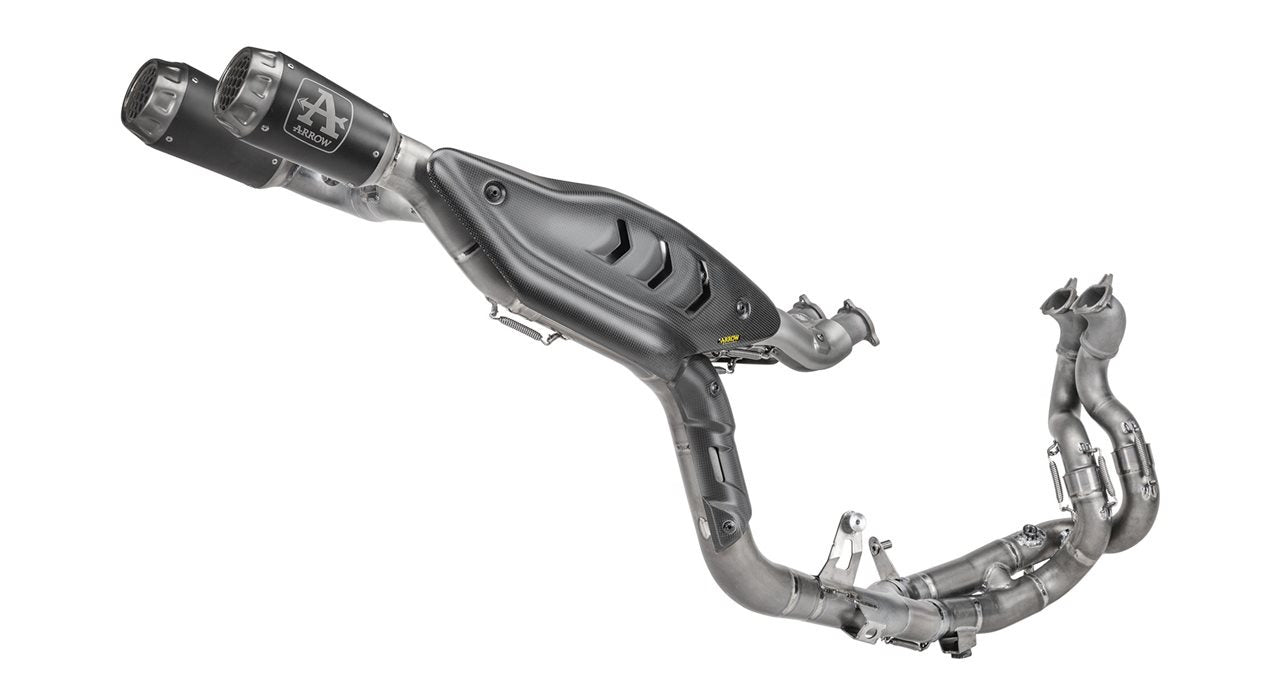 Arrow 71253CPRN Competition EVO Titanium Full Exhaust System w/Pro-Race Dark Titanium Muffler & Titanium End Cap for Ducati Panigale V4 25-Up