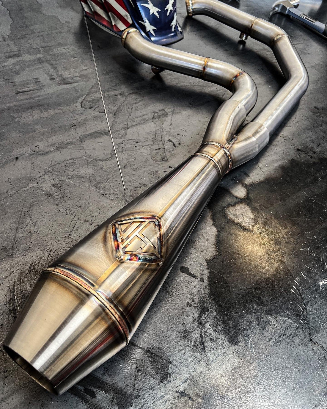 SP Concepts SPC-9-003 4.5" Big Bore 2-1 Exhaust Stainless Steel for Harley-Davidson FXR 87-94