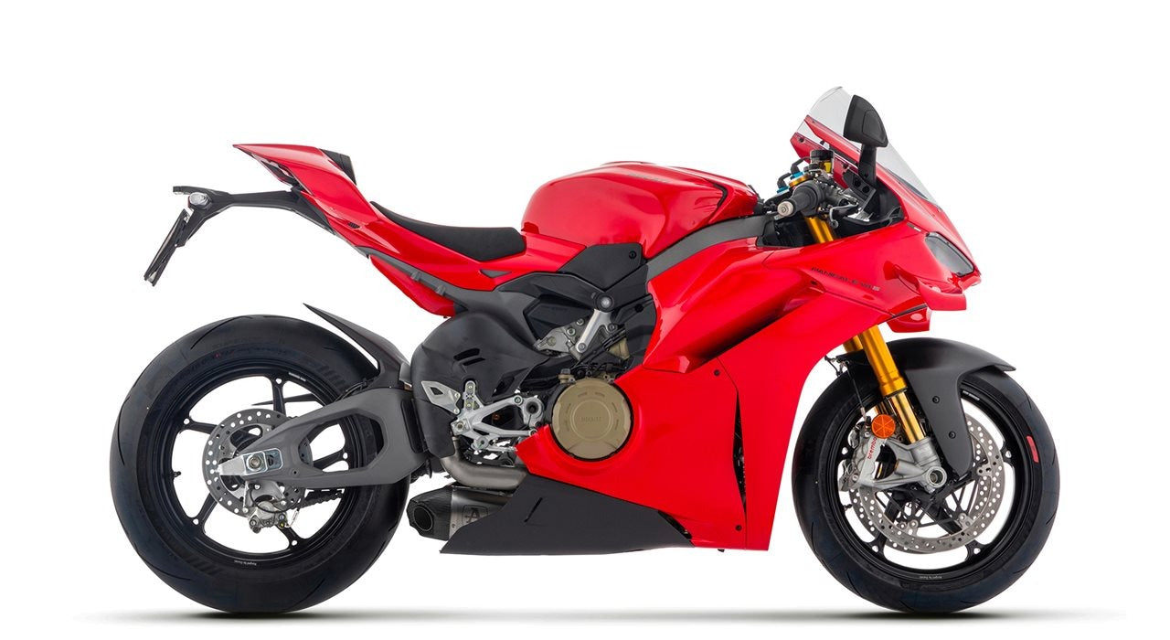 Arrow 71163PK Works Titanium Slip-On Muffler w/Carbon End Cap & Titanium Link Pipe for Ducati Panigale V4/Streetfighter V4 25-Up
