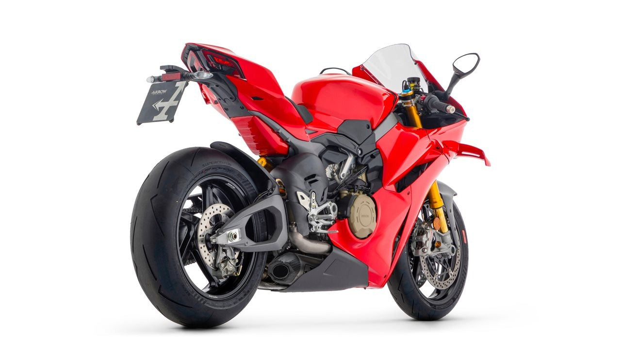 Arrow 71163PK Works Titanium Slip-On Muffler w/Carbon End Cap & Titanium Link Pipe for Ducati Panigale V4/Streetfighter V4 25-Up