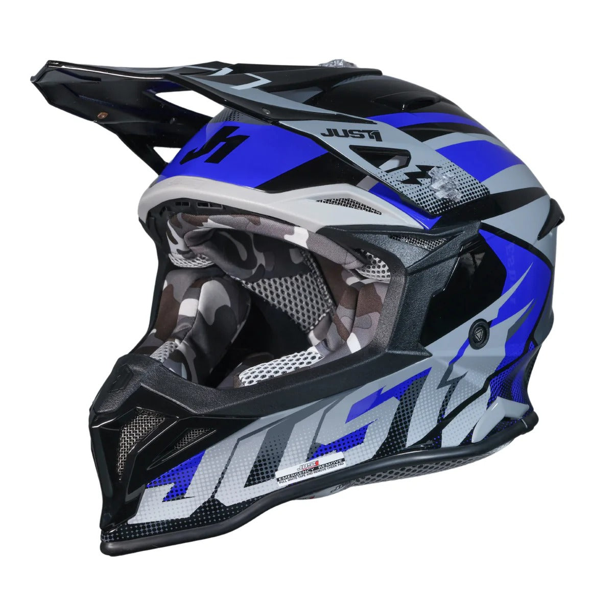 Just1 J39 Revo Gloss Grey/Blue/Black Helmet