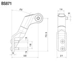 Rizoma Right Side/Direct Mount Mirror Adapter Black for MV Agusta Rivale 800 EAS 13-20