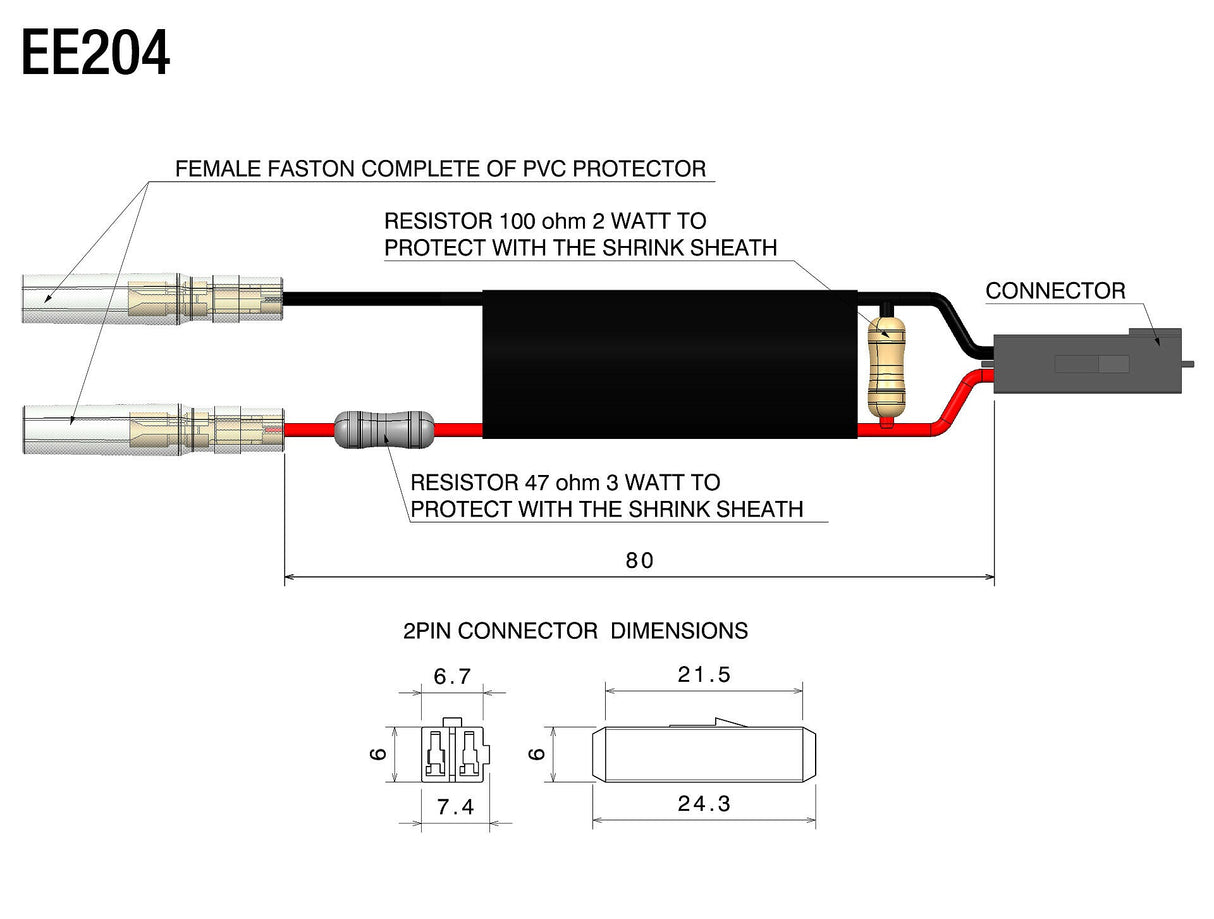 Rizoma R-EE204H Wiring Kit w/Resistors for Front Turn Signals