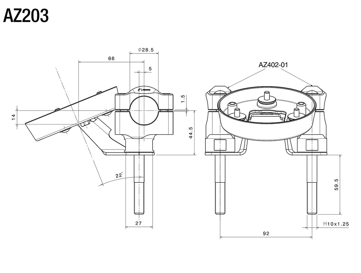 Rizoma 1 1/8" Handlebar Risers w/Speedometer Bracket Black for Ducati Scrambler 800 15-20/Sixty2 16-20