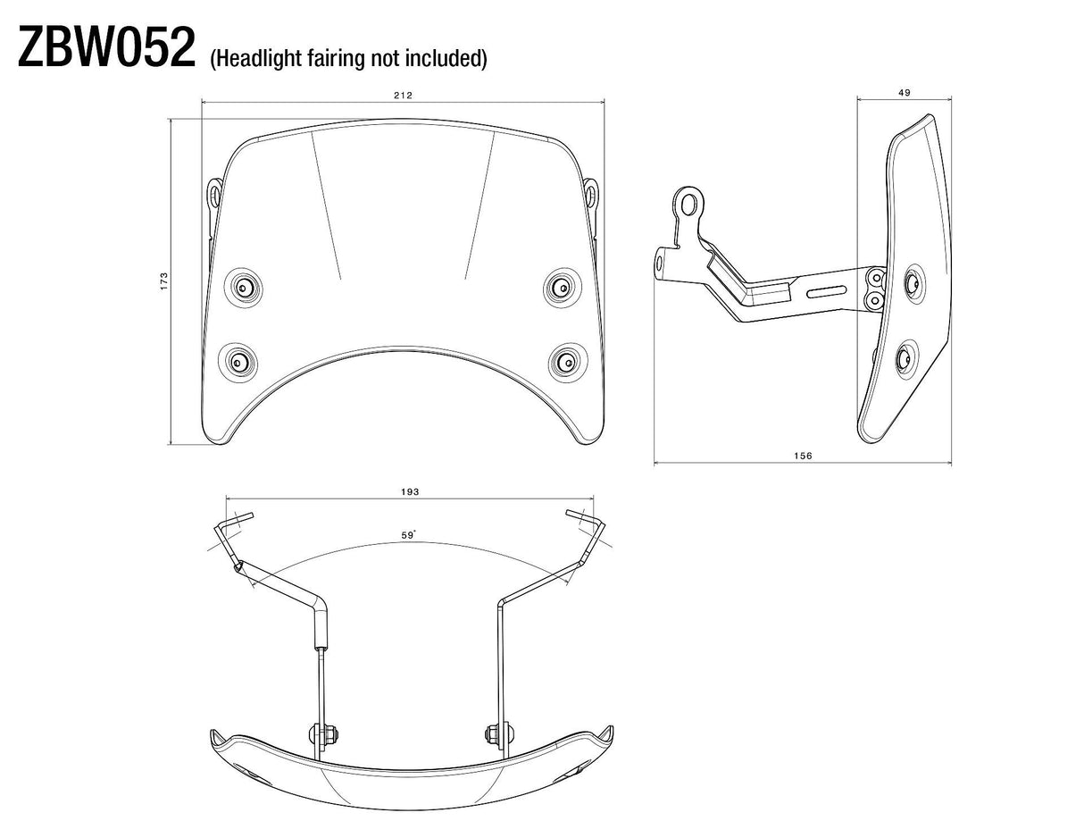 Rizoma Adaptor for Headlight Fairing Black for BMW R NineT/Pure/Racer/Urban G/S/Scrambler