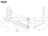 Rizoma Adjustable Passenger Foot Peg Bracket Kit Black for Yamaha MT-09/FZ-09/MT-09 Tracer/FJ-09/MT-10/FZ-10/XSR 900