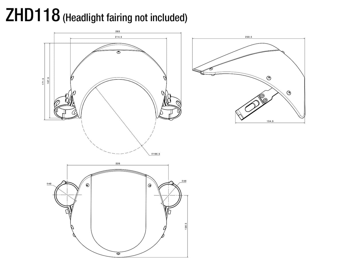 Rizoma Headlight Fairing Bracket Black for Harley-Davidson Forty-Eight Sportster 18-21