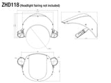 Rizoma Headlight Fairing Bracket Black for Harley-Davidson Forty-Eight Sportster 18-21