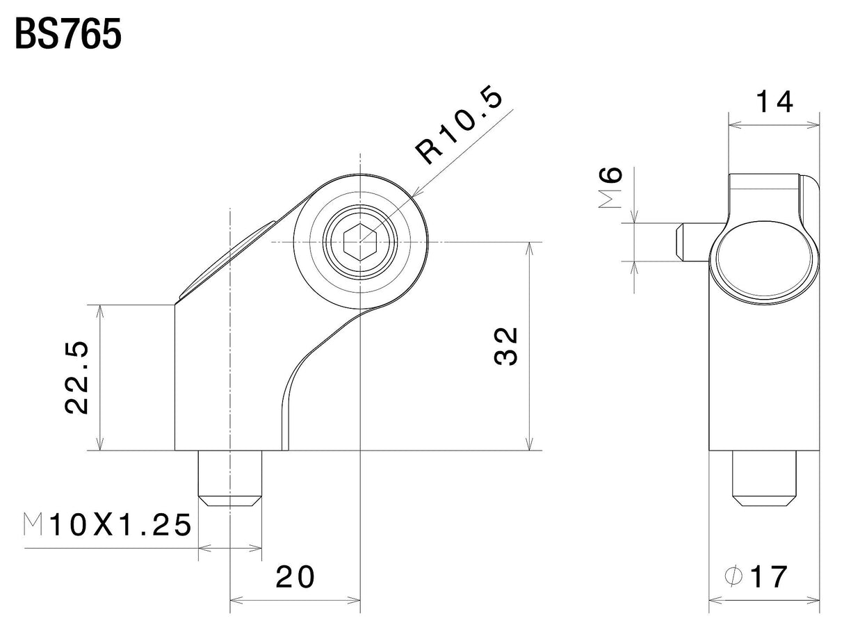 Rizoma R-BS765B Side Mount Mirror Mounting Kit
