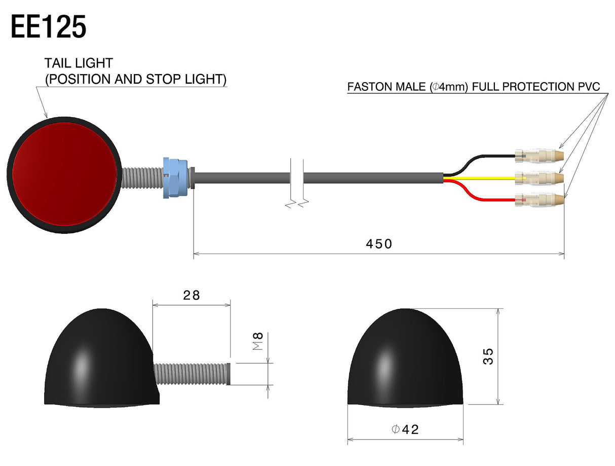 Rizoma Rear Light Cafe Racer Style Black