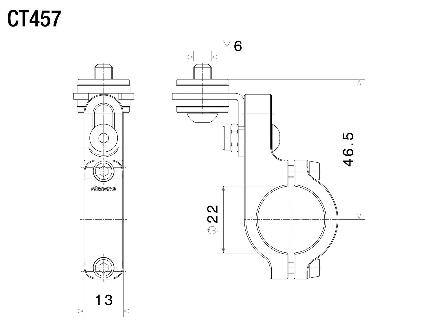 Rizoma Fluid Reservoir Bracket Black