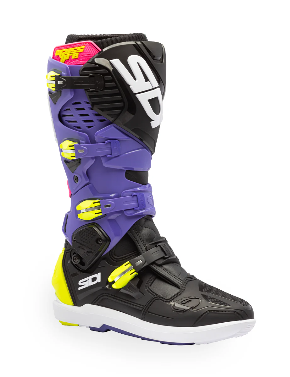 Sidi Crossfire 3 SRS Violet/Black/Fluro Yellow Boots