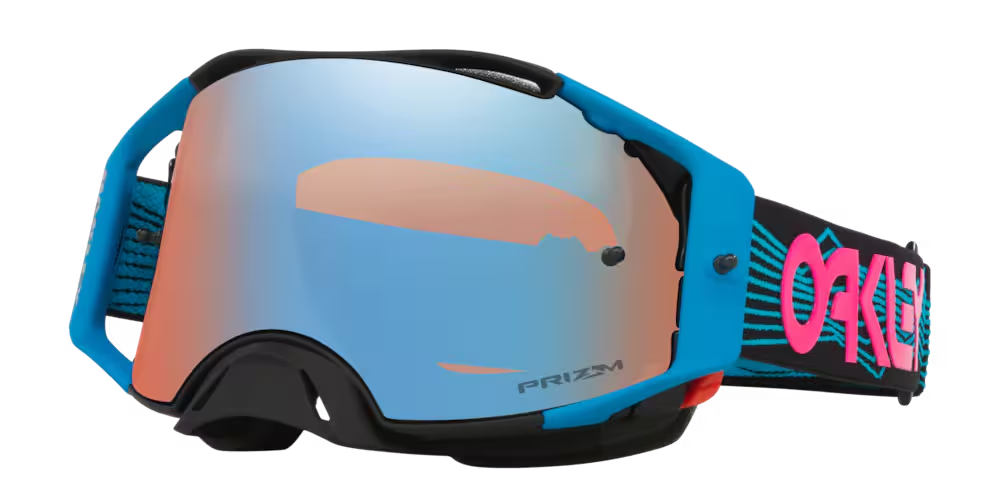 Oakley Airbrake MX Goggles w/Blue Wired Strap & Prizm MX Sapphire Iridium Lenses