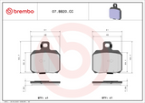Brembo B-07BB20CC Road (CC) Carbon Ceramic Rear Brake Pad (07BB20.CC)