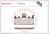 Brembo B-07BB3884 Genuine (84) Sintered Front Brake Pad (07BB38.84)