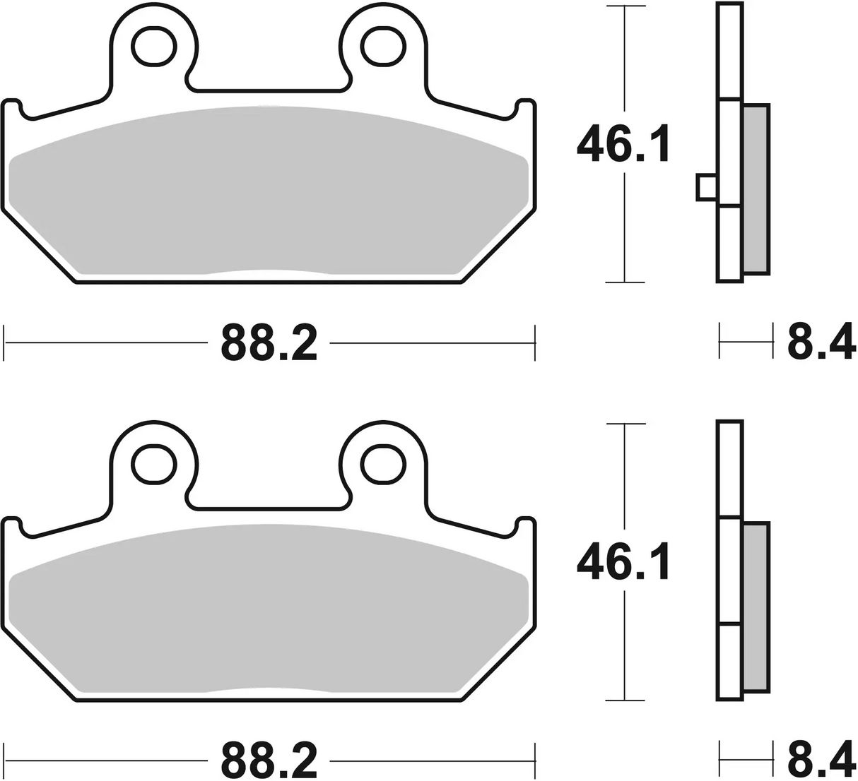 Brembo B-07058 Scooter (CC) Carbon Ceramic Rear Brake Pad (07058)