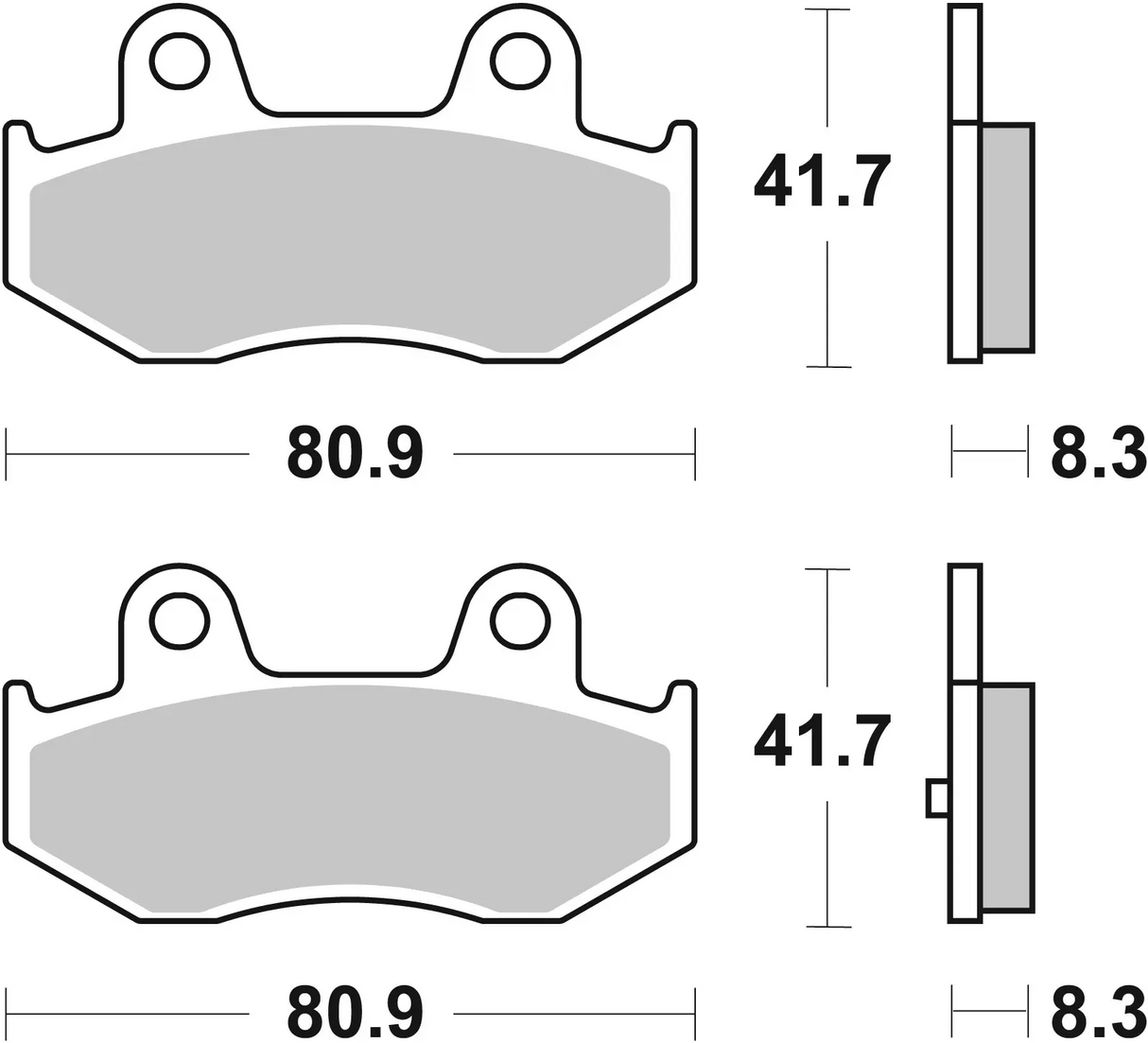 Brembo B-07055 Scooter (CC) Carbon Ceramic Rear Brake Pad (07055)