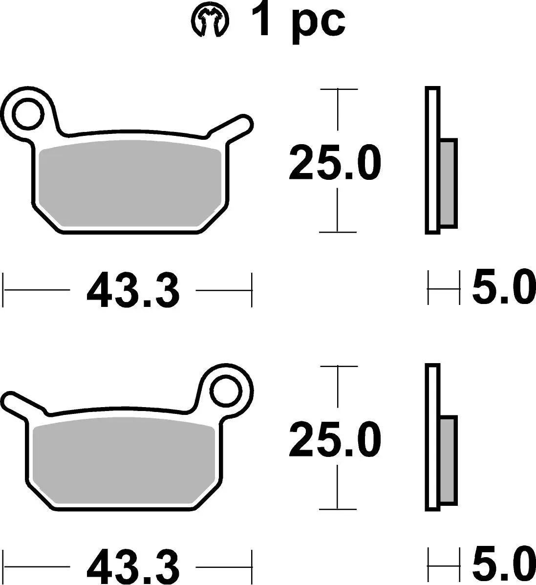 Brembo B-07GR70SX Off Road (SX) Sintered Front Brake Pad (07GR70.SX)