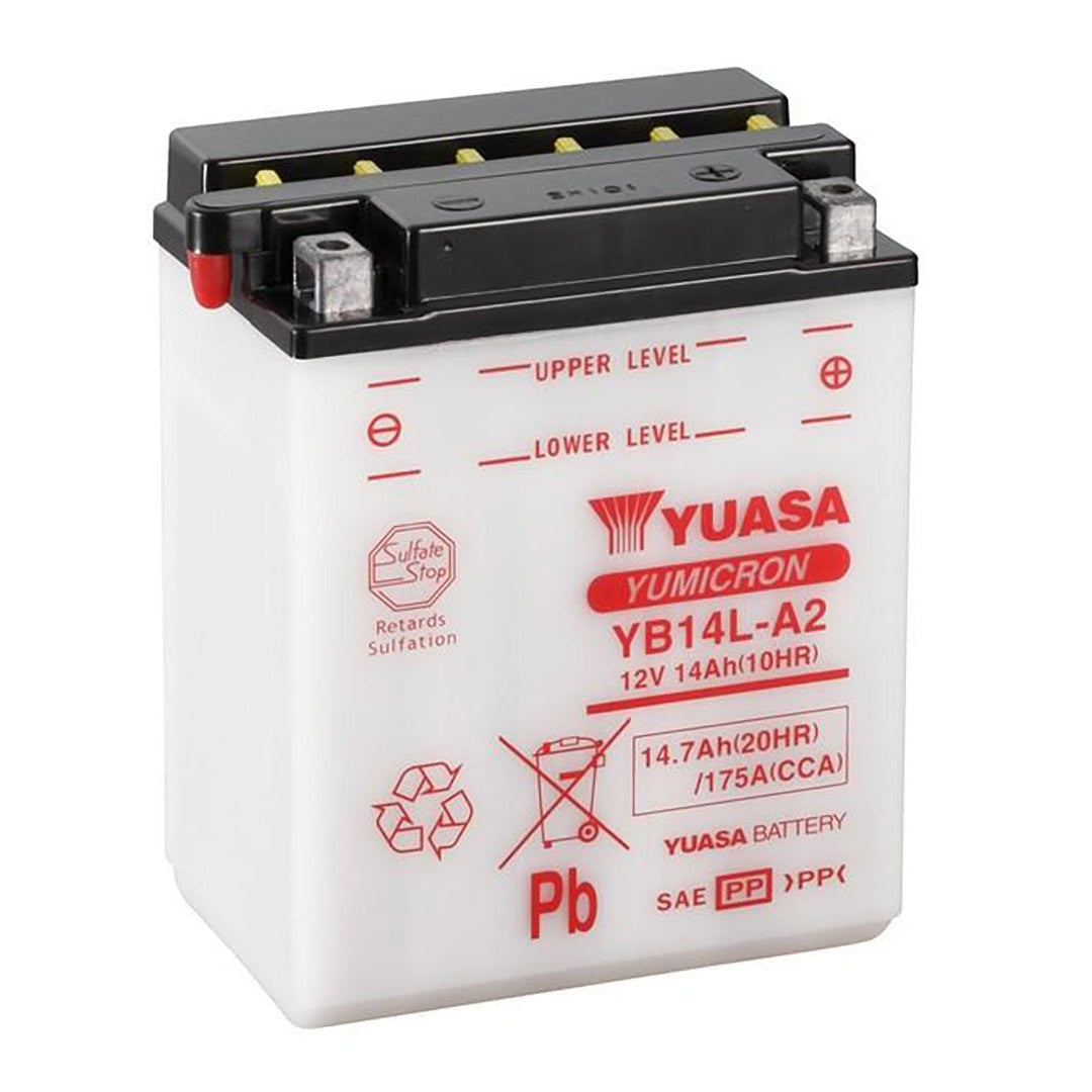 Yuasa YB14L-A2 Yumicron Series 12V 14Ah/175CCA Battery