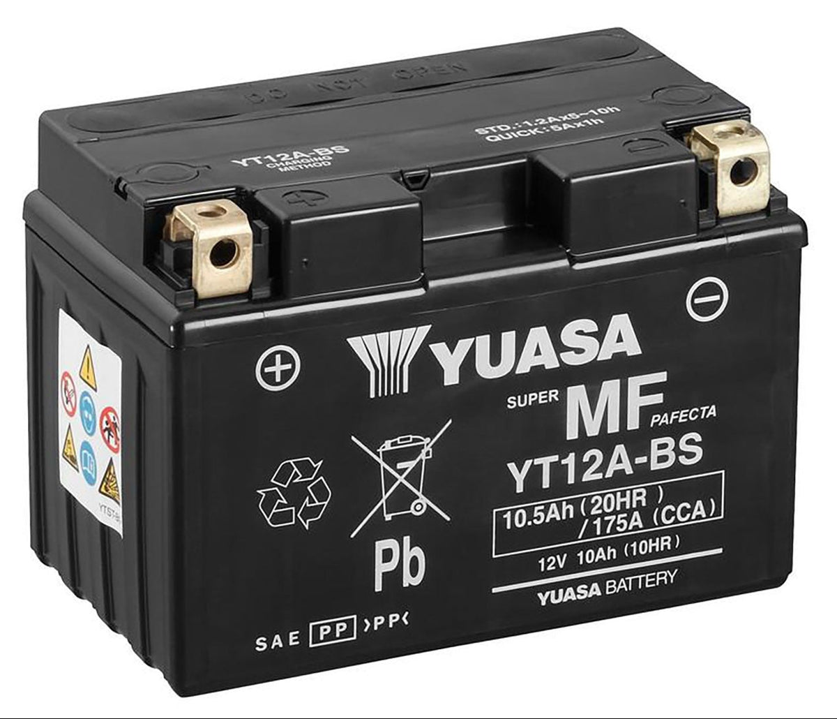 Yuasa YT12A-BS YT Series 12V 10Ah/175CCA Maintenance Free Battery