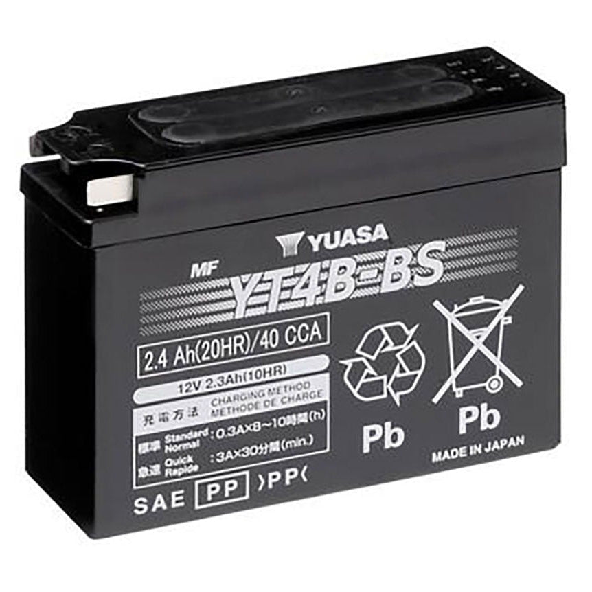 Yuasa YT4B-BS YT Series 12V 2.3Ah/40CCA Maintenance Free Battery