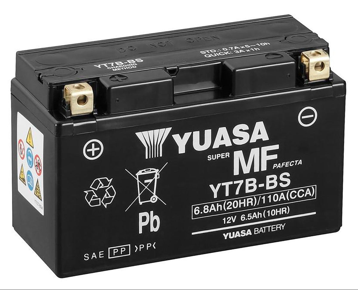 Yuasa YT7B-BS YT Series 12V 6.5Ah/120CCA Maintenance Free Battery